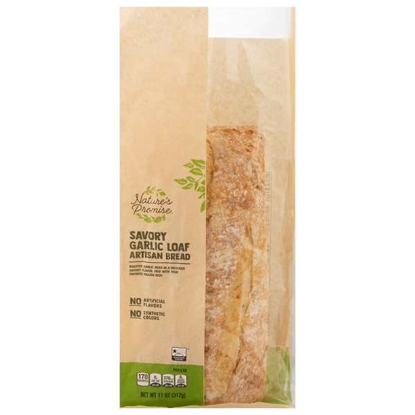 Nature's Promise Savory Garlic Artisan Bread Loaf Unsliced
