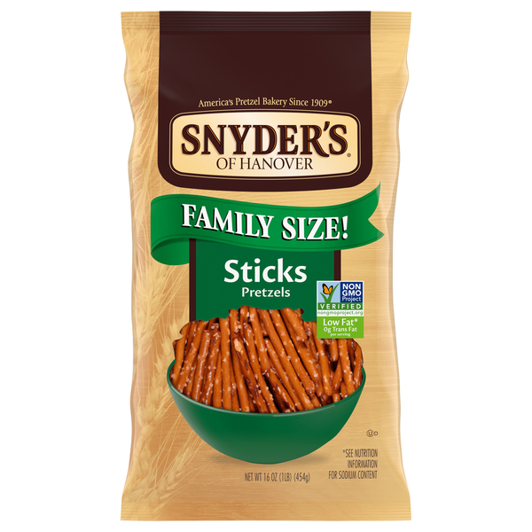 Snyder's of Hanover Low Fat Pretzel Sticks Family Size!