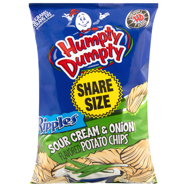 Humpty Dumpty Sour Cream & Onion Ripples Potato Chips Share Size