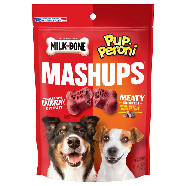 Save on MilkBone PupPeroni Mash Ups Crunchy Biscuit & Meaty Morsels