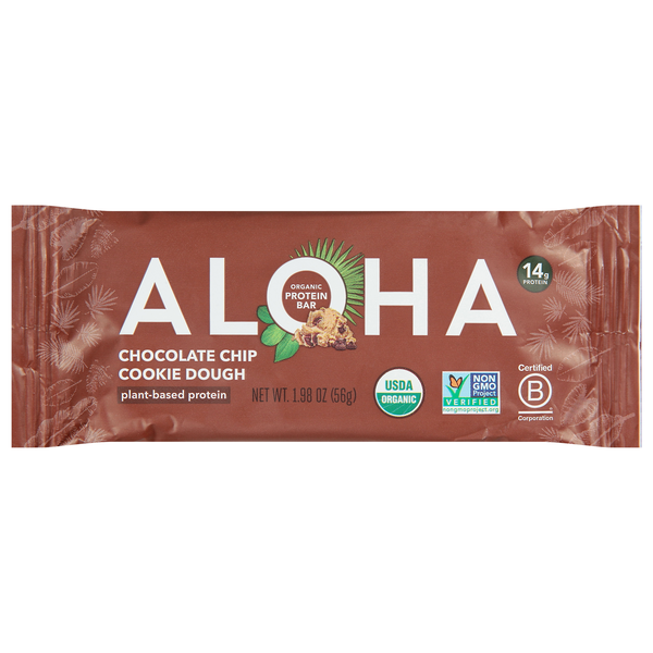 ALOHA Organic Chocolate Chip Cookie Dough 14g Plant-Based Protein Bar