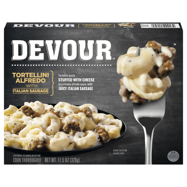 DEVOUR Tortellini Alfredo with Italian Sausage Frozen Meal