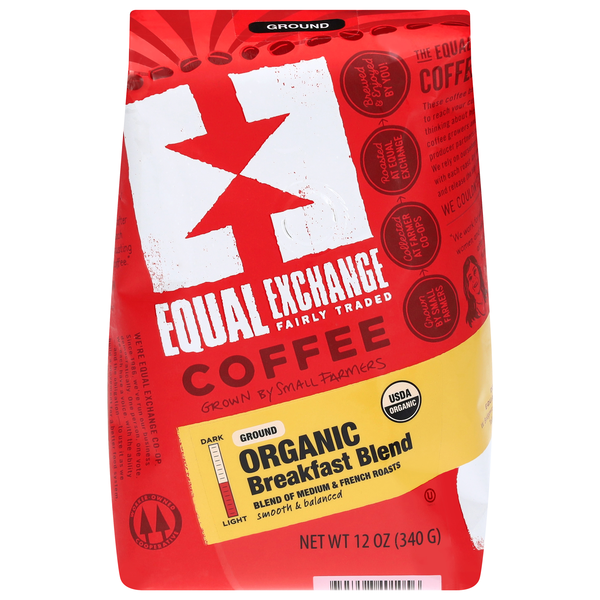 Equal Exchange Organic Breakfast Blend Medium & French Roast Ground Coffee