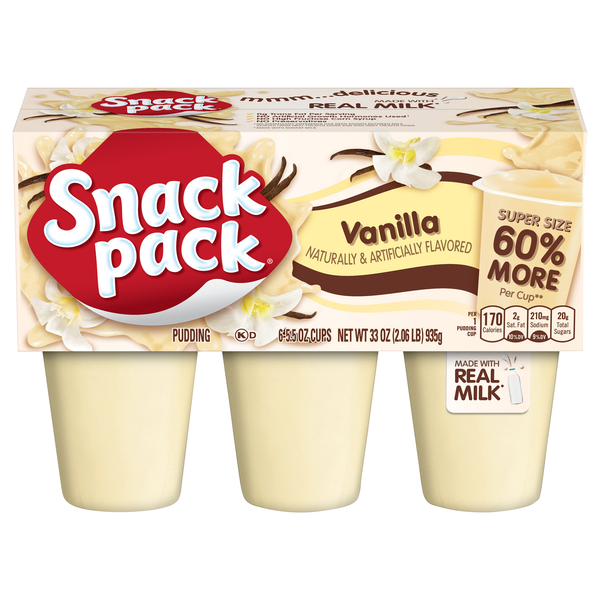 Snack Pack Vanilla Pudding Cups - 6 ct