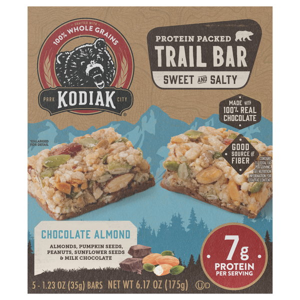 Kodiak Chocolate Almond 7g Protein Packed Trail Bar - 5 ct