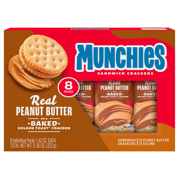 Munchies Peanut Butter & Toast Sandwich Crackers - 8 ct