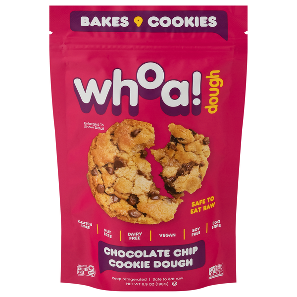 Whoa! Dough Gluten & Dairy Free Chocolate Chip Cookie Dough - 9 ct