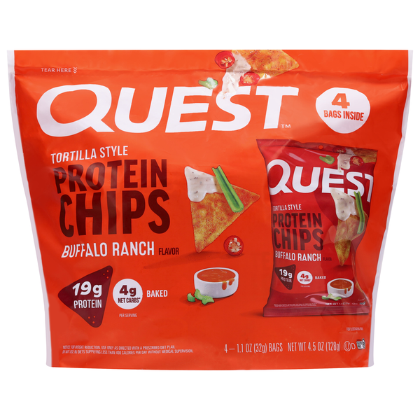 Quest Buffalo Ranch 19g Protein Tortilla Chips - 4 ct