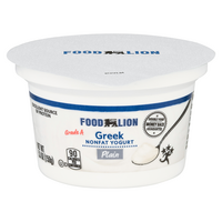 Food Lion Non Fat Plain Greek Yogurt Cup
