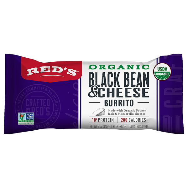 Red's Organic Black Bean & Cheese Burrito Frozen