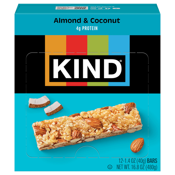 KIND Gluten Free Almond & Coconut Bars - 12 ct