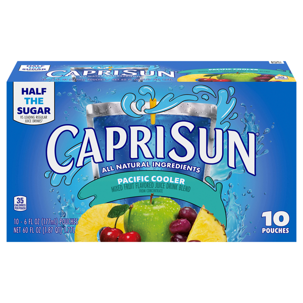 Capri Sun All Natural Pacific Cooler Juice Drink Pouches - 10 pk