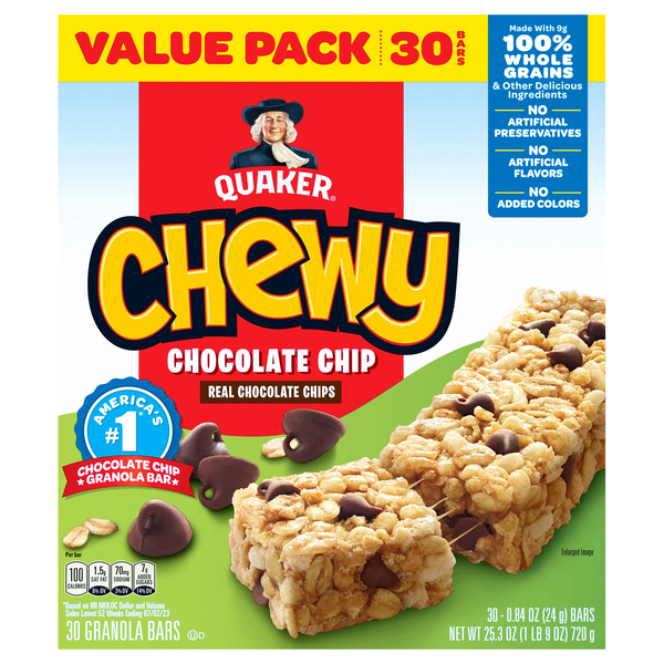 Quaker Chewy Granola Bars Chocolate Chip Value Pack - 30 ct