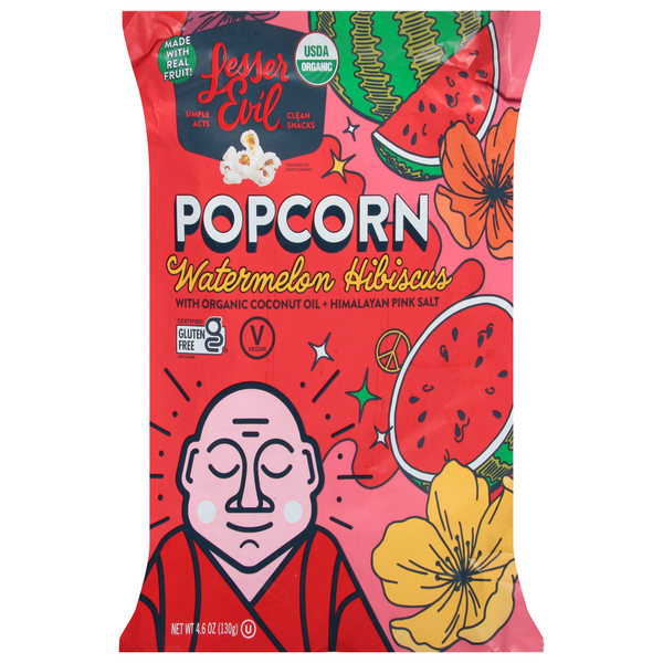 Save on LesserEvil Popcorn Watermelon Hibiscus Gluten Free Order Online