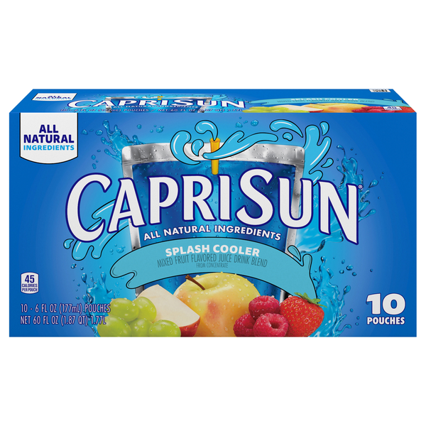 Capri Sun All Natural Splash Cooler Juice Drink Pouches - 10 pk