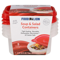 Food Lion Soup & Salad Containers 3 Cups