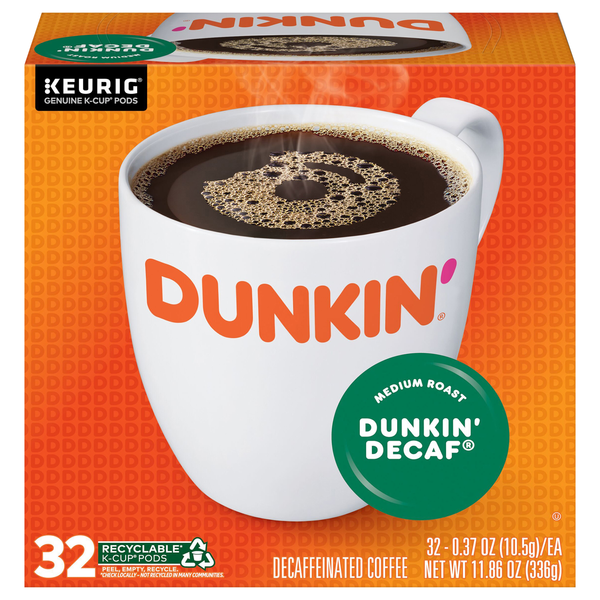 Dunkin' Decaf Medium Roast K-Cup Coffee Pods