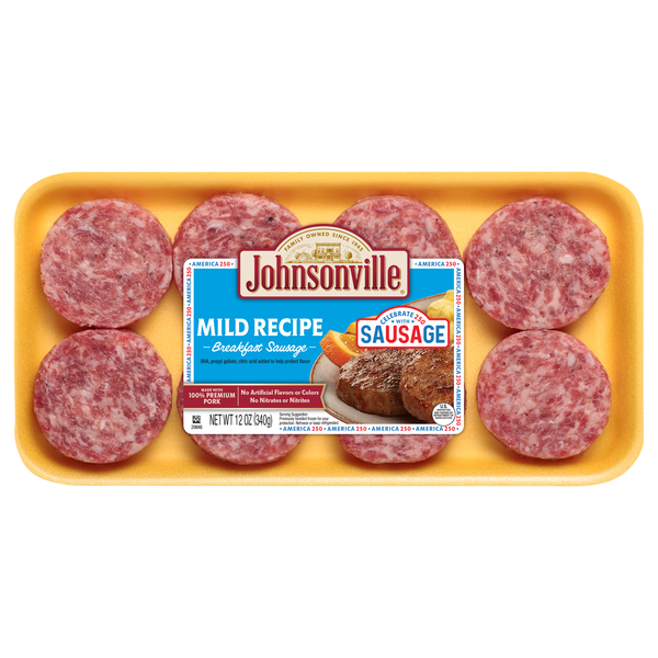 Johnsonville Original Recipe Pork Breakfast Sausage Patties - 8 ct