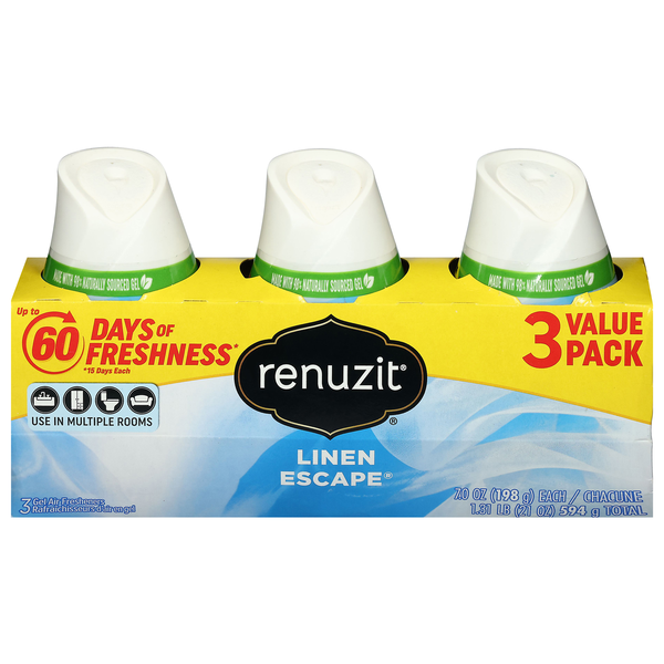 Renuzit Linen Escape Gel Air Freshener Value Pack - 3 ct