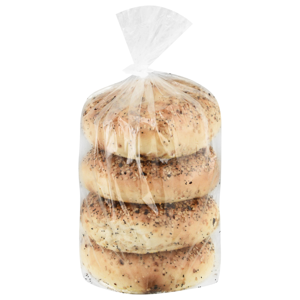 Hannaford Bakery Everything Bagels Unsliced - 4 ct