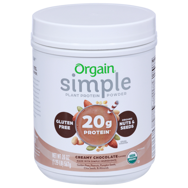 Orgain Simple Organic Creamy Chocolate 20g Plant-Based Protein Powder