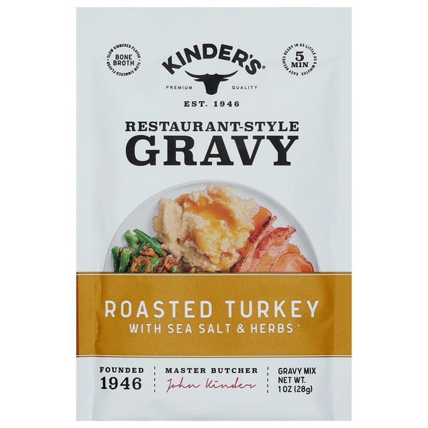 Kinder's Roasted Turkey Bone Broth Gravy with Sea Salt & Herbs Packet