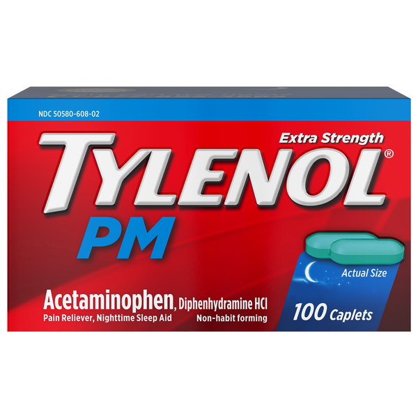 Tylenol PM Extra Strength Pain Relief Sleep Aid Acetaminophen Caplets