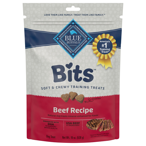 Blue Buffalo Bits Natural Tender Beef Recipe Soft Dog Training Treats