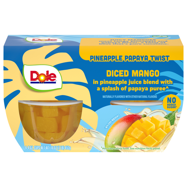 Diced Pineapple Papaya Twist Diced Mango Fuit Cups - 4 ct