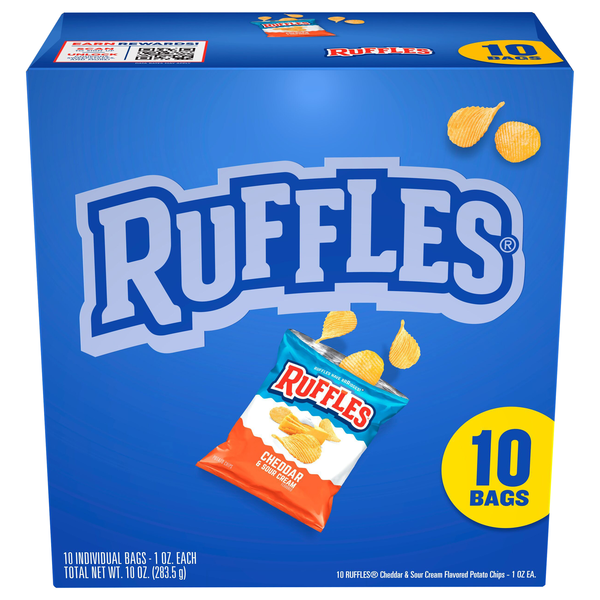 Ruffles Cheddar & Sour Cream Potato Chips - 10 ct
