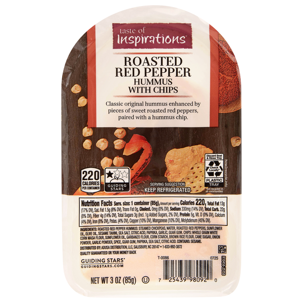 Taste of Inspirations Roasted Red Pepper Hummus with Chips