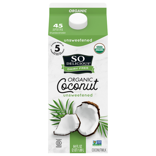So Delicious Organic Dairy Free Unsweetened Coconutmilk Beverage