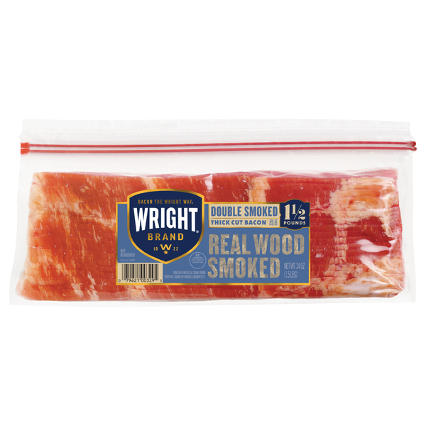 Wright Brand Double Smoked Thick Cut Bacon Sliced