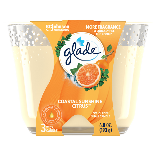 Save on Glade 3Wick Candle Coastal Sunshine Citrus Order Online