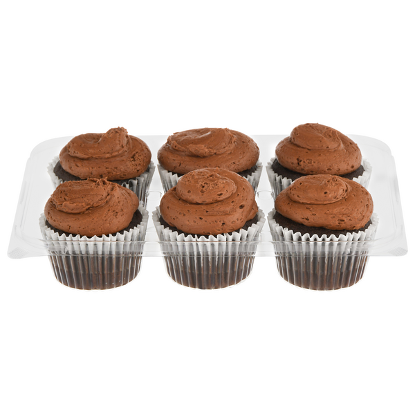 Hannaford Bakery Traditional Chocolate Frosting Cupcakes - 6 ct