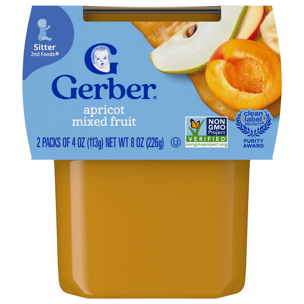 Gerber Natural 2nd Baby Food Apricot Mixed Fruit - 2 ct