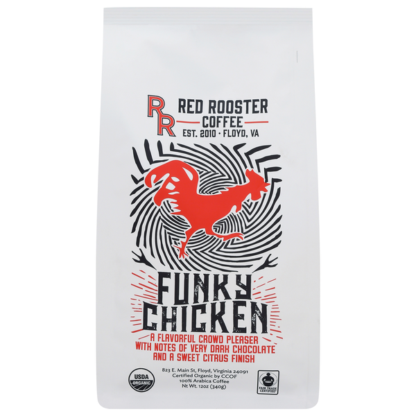 Red Rooster Organic Funky Chicken Medium-Dark Roast Whole Bean Coffee