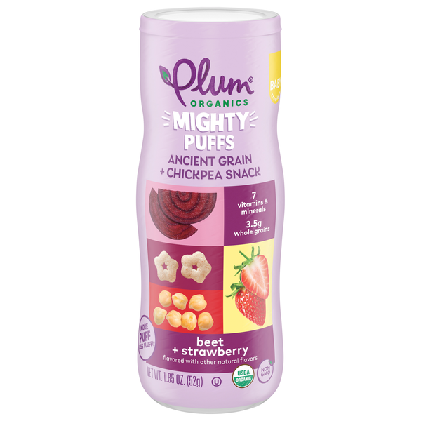 Plum Organics Mighty Puffs Beet + Strawberry Grain & Chickpea Snack