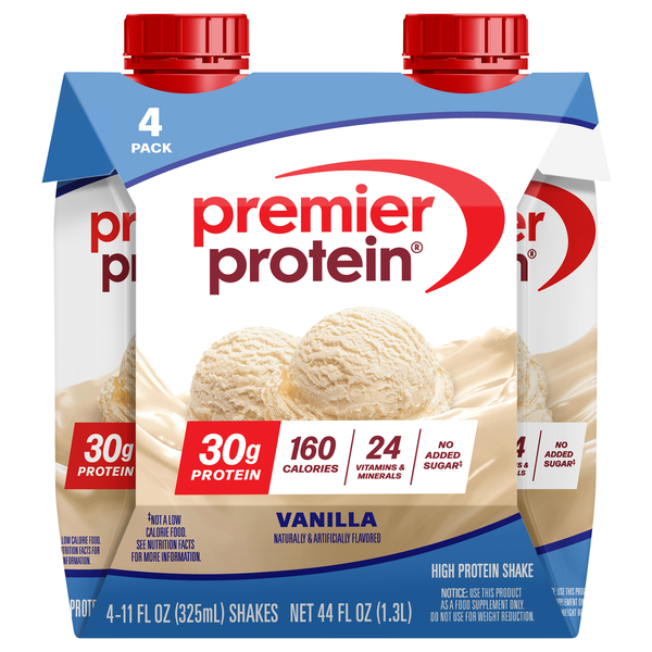 Premier Protein Vanilla 30g High Protein Shakes - 4 pk