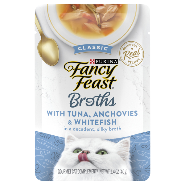 Fancy Feast Broths Cat Complement Creamy Tuna Anchovy Whitefish