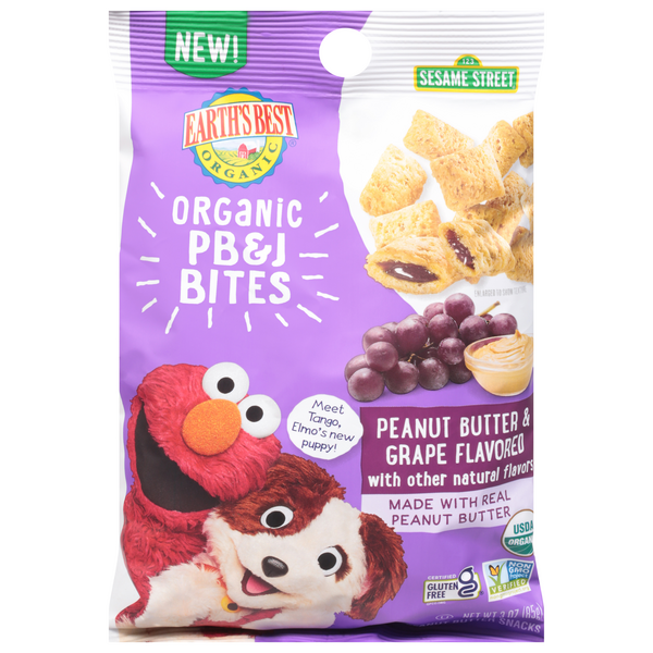 Save on Earth's Best Sesame Street PB & J Bites Peanut Butter & Grape