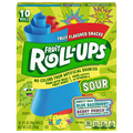 Fruit Roll-Ups Sour Blue Razzberry/Berry Punch Fruit Flavored Snacks -10ct
