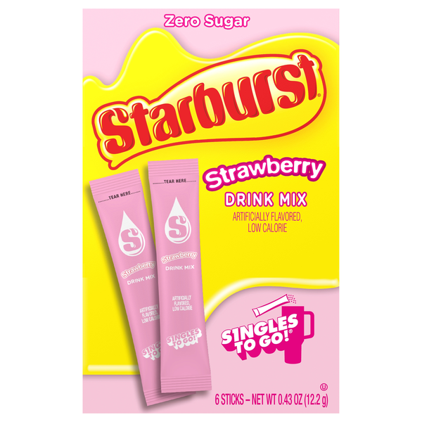 Starburst Zero Sugar Strawberry Singles-to-Go Drink Mix - 6 ct