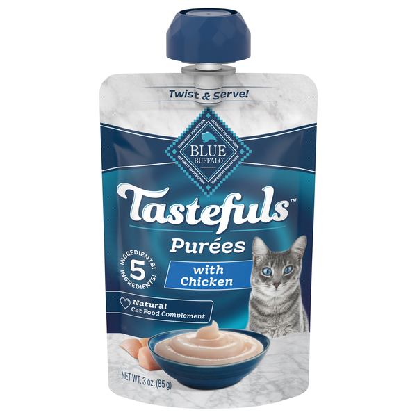 BLUE Tastefuls Adult Cat Natural Purees Chicken Resealable Twist Cap