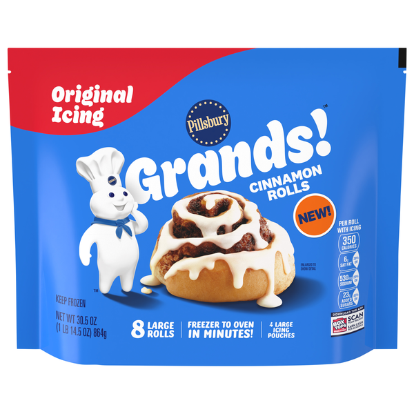 Pillsbury Grands! Cinnamon Rolls with Original Icing - 8 ct Frozen