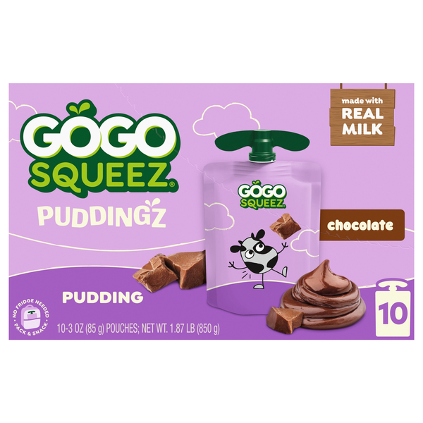 GoGo squeeZ PuddingZ Chocolate - 10 ct