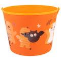 Smart Living Halloween Plastic Bucket Mummy & Bat Orange