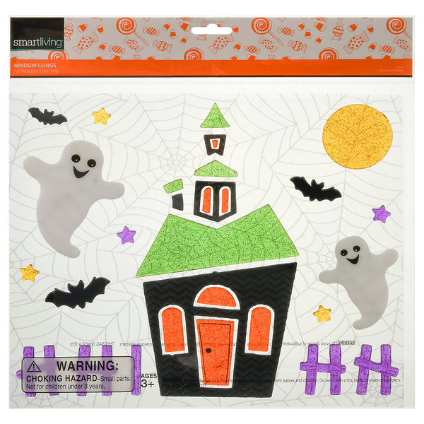Smart Living Halloween Window Clings Haunted House