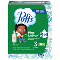 Puffs Plus Lotion 2-Ply Facial Tissue Flat Box 124 ct ea - 3 pk