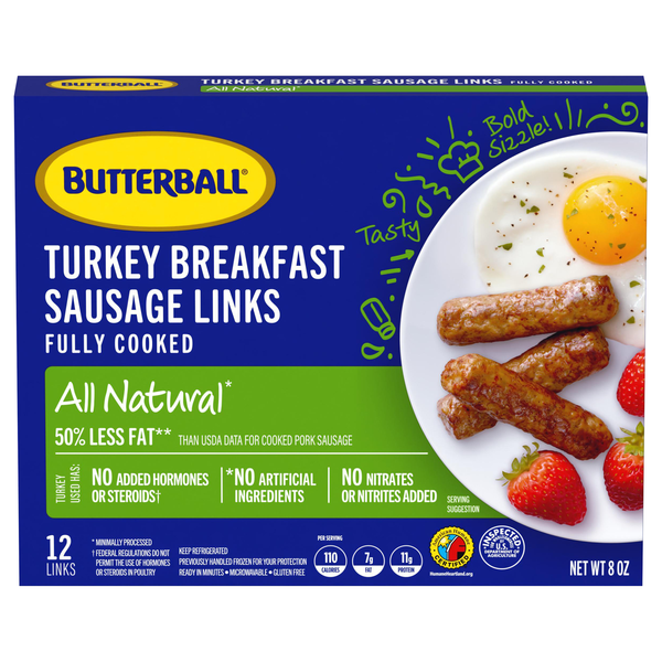Butterball Natural Turkey Breakfast Sausage Links - 12 ct